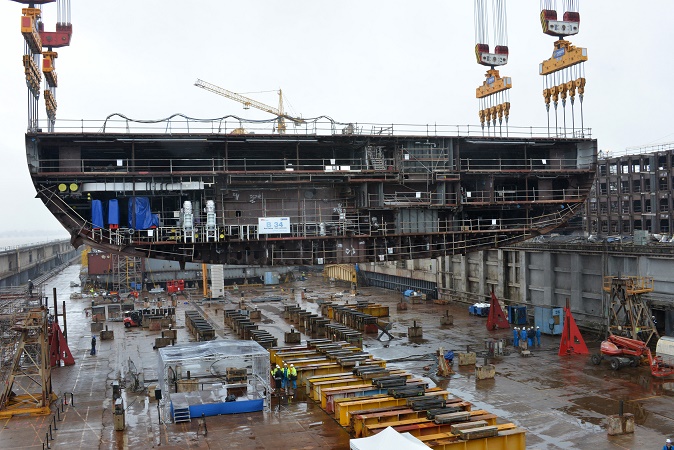 La construction physique du 4e navire de la classe Oasis de RCI est lancée - Photo : RCI/STX