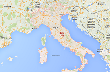 La grève des contrôleurs aériens italiens devraient perturber le trafic aérien mardi 24 novembre 2015 - DR : Google Maps