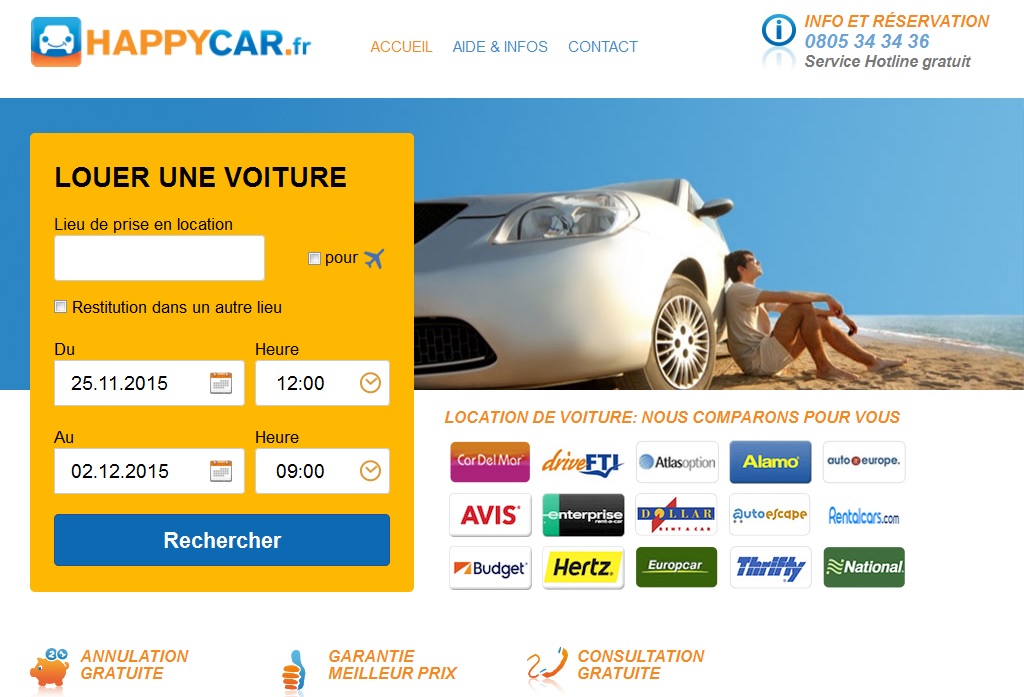 La plateforme HappyCar - Capture HappyCar