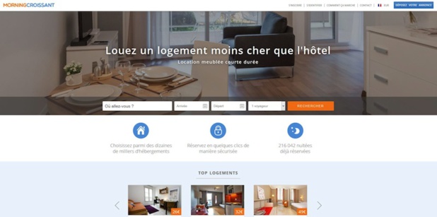 MorningCroissant helps travelers, leisure or corporate, to find accommodations © screenshot