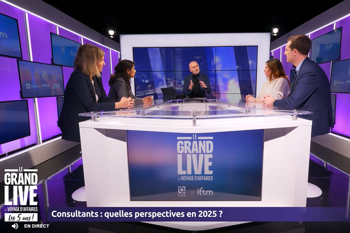 Quelles perspectives pour le voyage d’affaires en 2025 ? Les consultants du marché ont partagé leurs points de vue, jeudi 16 janvier 2025, à l’occasion du Grand Live du Voyages d’affaires organisé par CDS Groupe en partenariat avec IFTM. @capture d’écran Quelles perspectives pour le voyage d’affaires en 2025 ? Les consultants du marché ont partagé leurs points de vue, jeudi 16 janvier 2025, à l’occasion du Grand Live du Voyages d’affaires organisé par CDS Groupe en partenariat avec IFTM. @capture d’écran