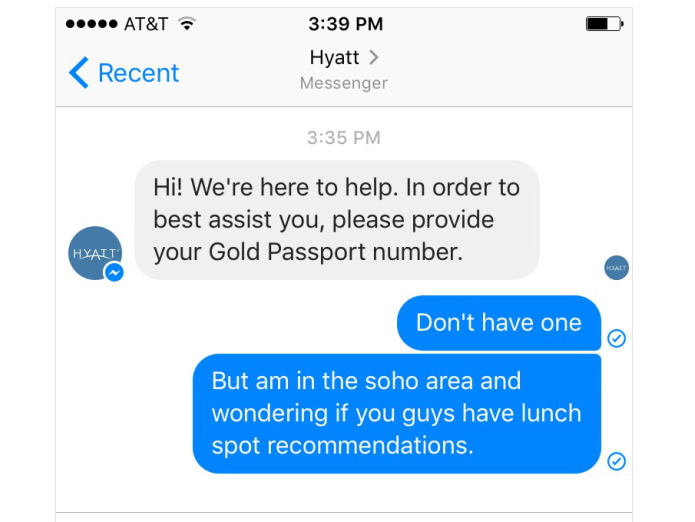 Le service client d'Hyatt est disponible sur Facebook - (c) Capture Digiday