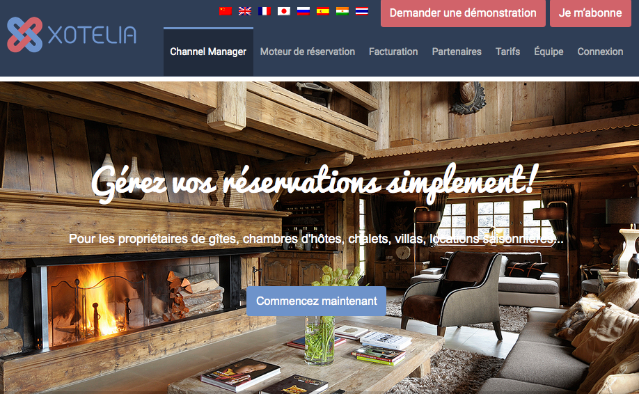 Page d'accueil Xotelia - (c) Capture
