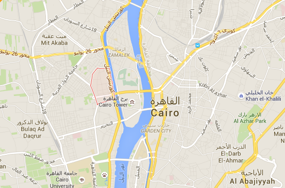 L'attaque s'est produite dans le quartier d'Agouza dans le centre du Caire - DR : Google Maps