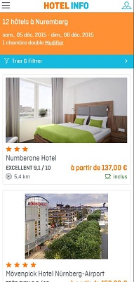 Le site mobile d'Hotel Info s'adapte à la taille de l'écran sur lequel il est consulté - Capture d'écran