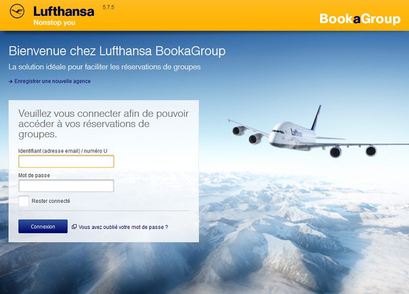Le nouveau portail dédié aux groupes de plus de 10 personnes développé par Lufthansa - DR capture écran
