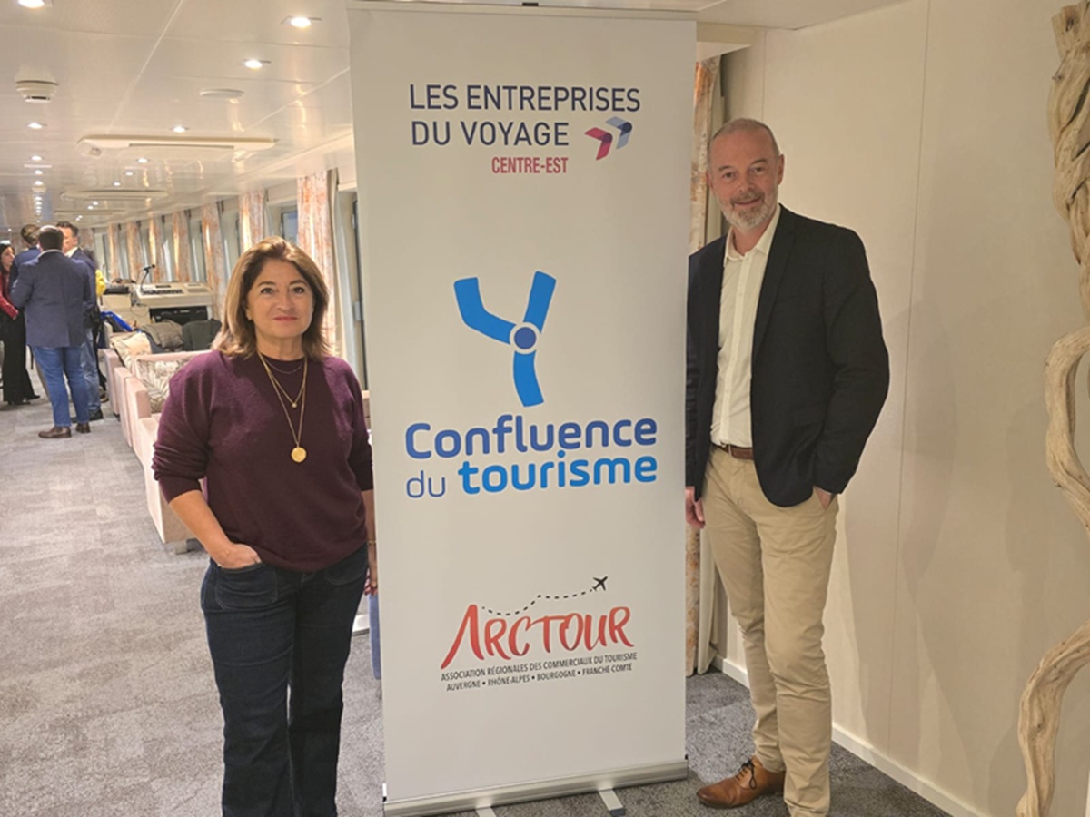 Valérie Boned, Présidente des EDV et Yannick Faucon, Président des EDV Centre Est à Lyon lors de la 2e édition de « CONFLUENCE DU TOURISME » - Photo CE