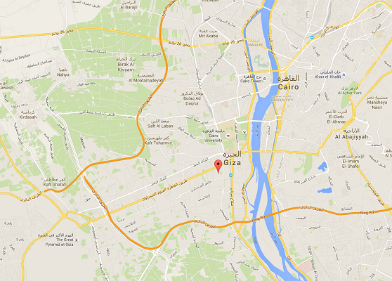 LEs deux hommes ont tiré sur l'autocar alors qu'il se trouvait sur l'avenue Al Haram au Caire - DR : Google Maps