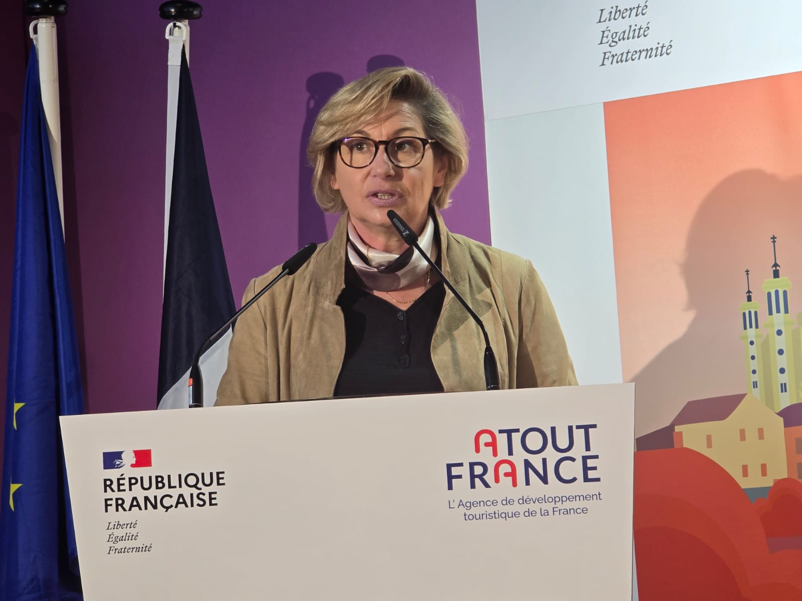 Nathalie Delattre ministre déléguée en charge du Tourisme à l'occasion du salon Rendez-vous en France - Photo CE