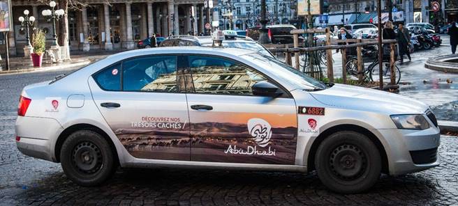 L'Office de Tourisme d'Abu Dhabi s'affiche sur 250 taxis de Paris - Photo : Visit Abu Dhabi
