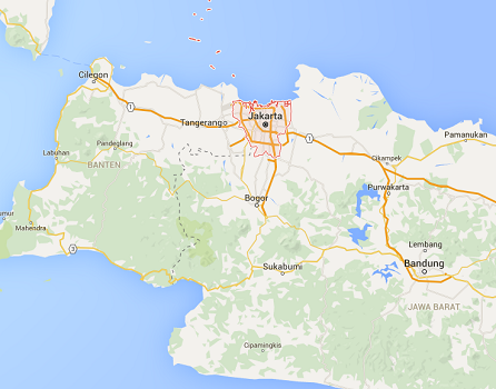 Les explosions ont eu lieu dans le centre de Jakarta - DR : Google Maps