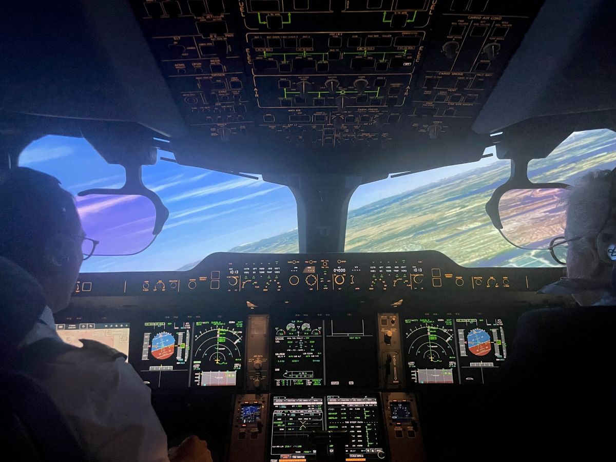 Dans le simulateur de vol de l'A.350.©Christophe Hardin Dans le simulateur de vol de l'A.350.©Christophe Hardin