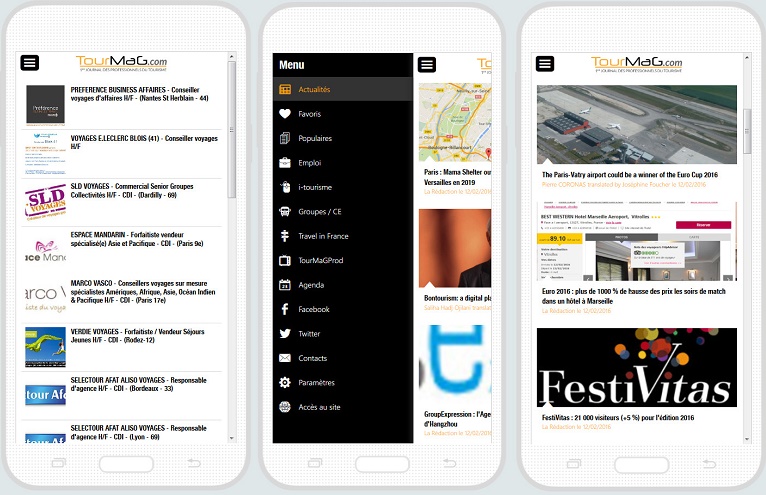 La nouvelle version de l'appli mobile de TourMaG.com intègre les annonces d'emploi - Captures d'écran