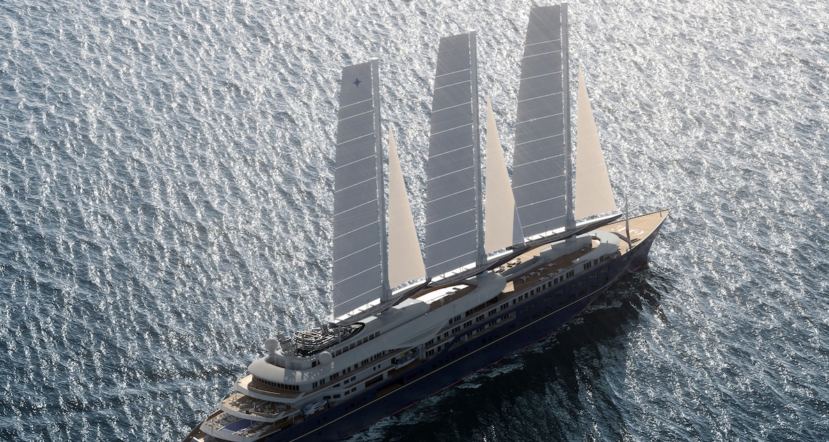 Le voilier, mis à l’eau le 16 juin dernier, entend proposer une expérience immersive et ultra-luxe pour 120 cabines seulement - Photo Orient-Express Corinthian