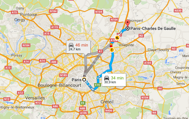 La ligne CDG Express reliera le centre de Paris à l'aéroport de Roissy- DR : Google Maps