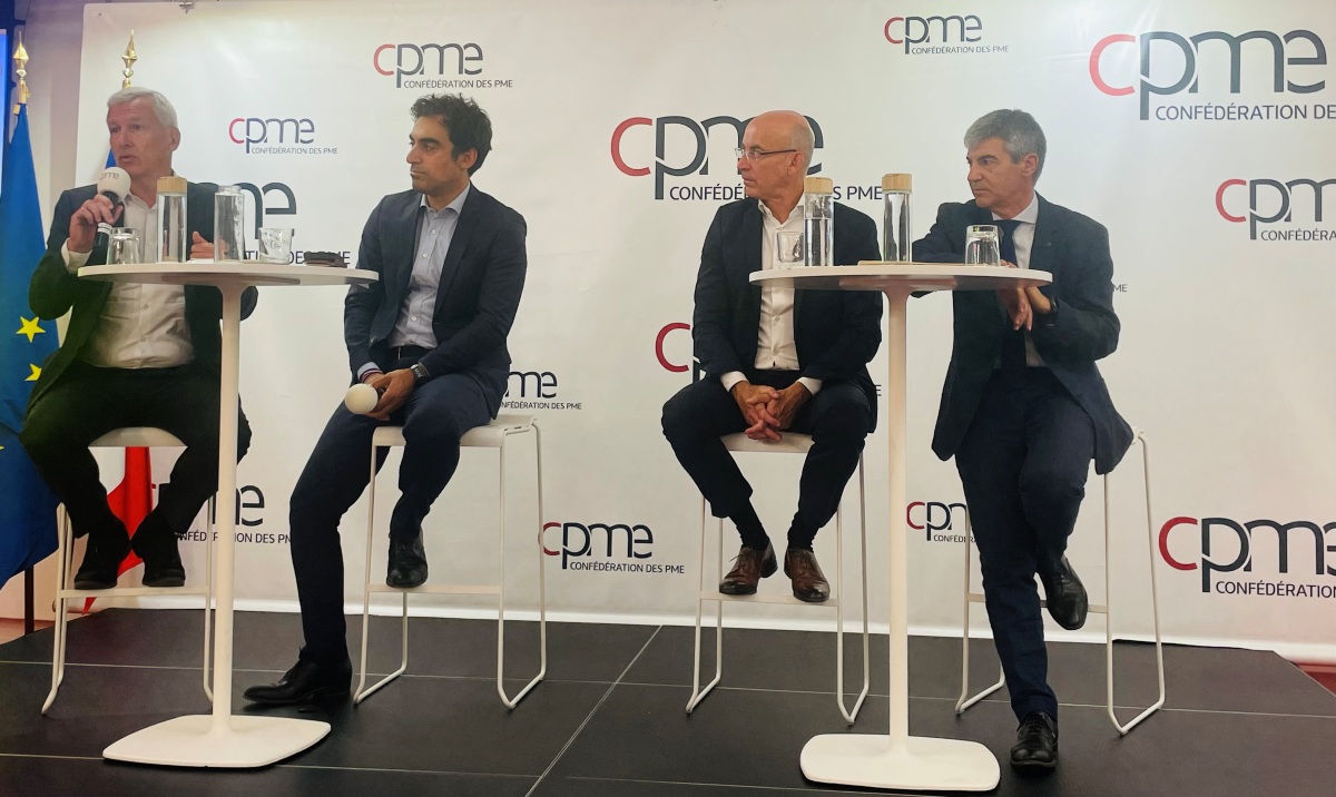 De gauche à droite :  Bertrand Godinot (EasyJet France), Amir Reza-Tofighi (CPME), Thomas Juin (UAF), Laurent Timsit (FNAM) - Photo : C. Hardin