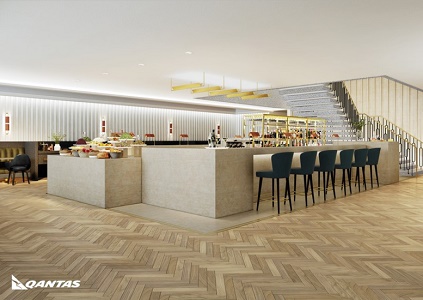 Le salon de Qantas à Londres-Heatrow pourra accueillir jusqu'à 230 passagers simultanément - DR : Qantas