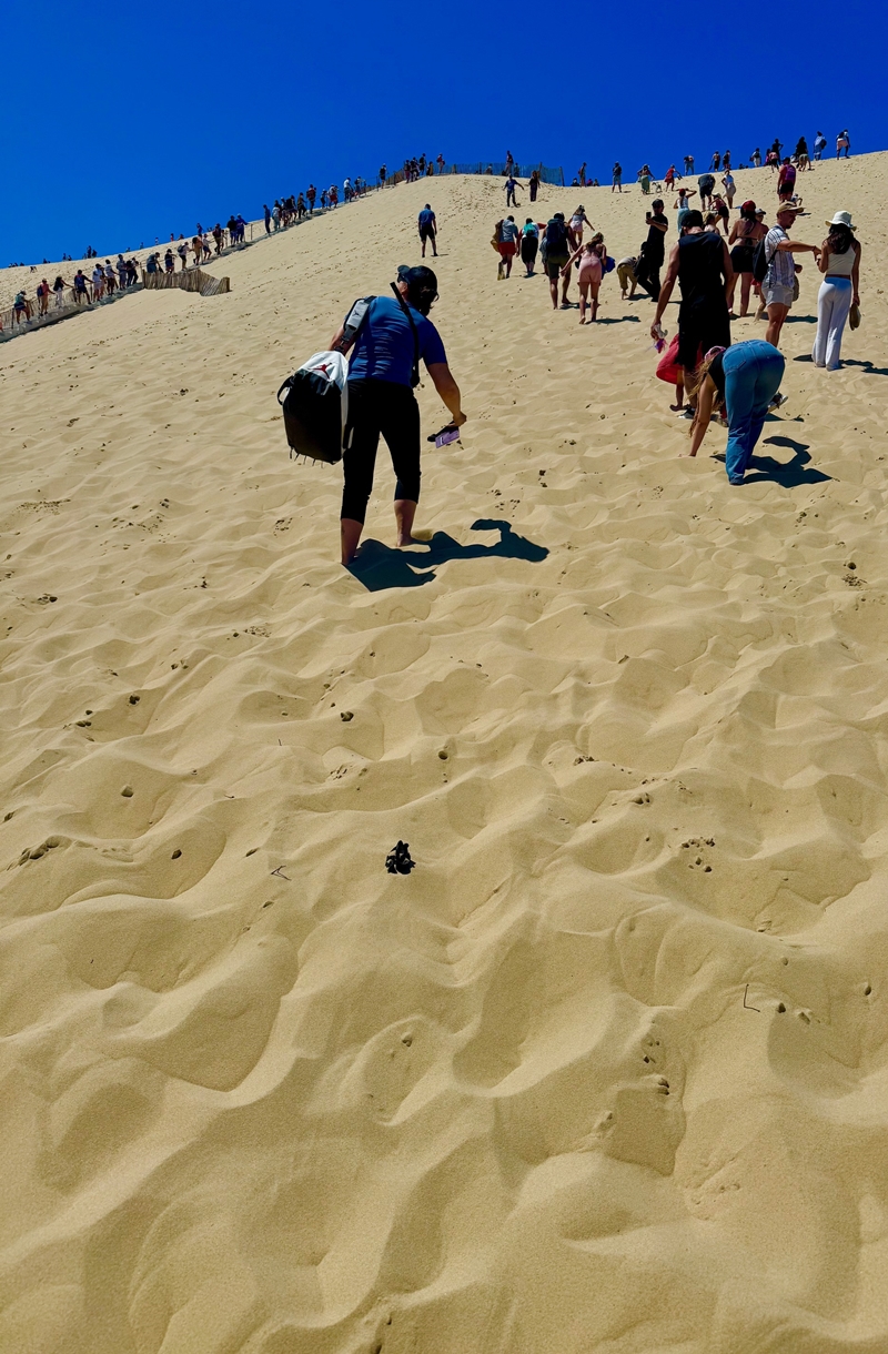 La dune du Pilat, sculptée par les vents et... les touristes ! crédit JDL