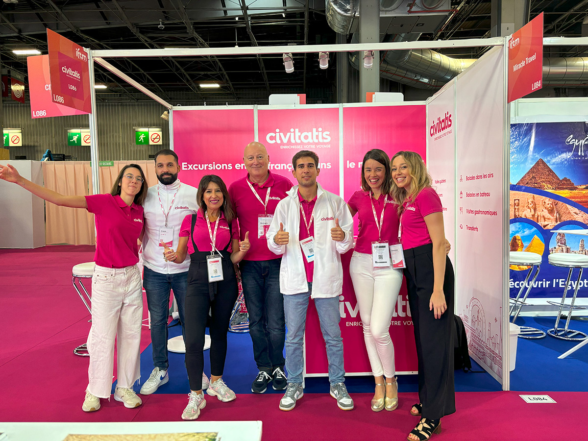 L’équipe France de Civitatis vous accueillera pour la quatrième fois consécutive à l’IFTM 2025 à Paris au stand F091 © Civitatis L’équipe France de Civitatis vous accueillera pour la quatrième fois consécutive à l’IFTM 2025 à Paris au stand F091 © Civitatis