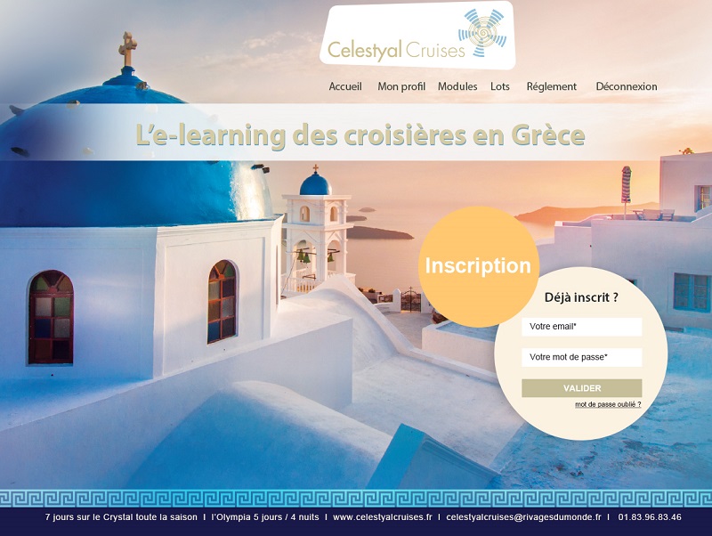 L'Elearning Celestyal Cruises pour les agents de voyages - Capture écran