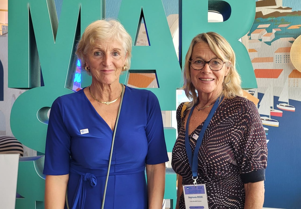 Monic van der Heyden, présidente River Cruise Europe et Stéphanie Rissel, experte croisière et Development Manager pour l'association Cruise Marseille Provence, lors de l'AG de River Cruise Europe à Marseille, en juin dernier - Photo : AB