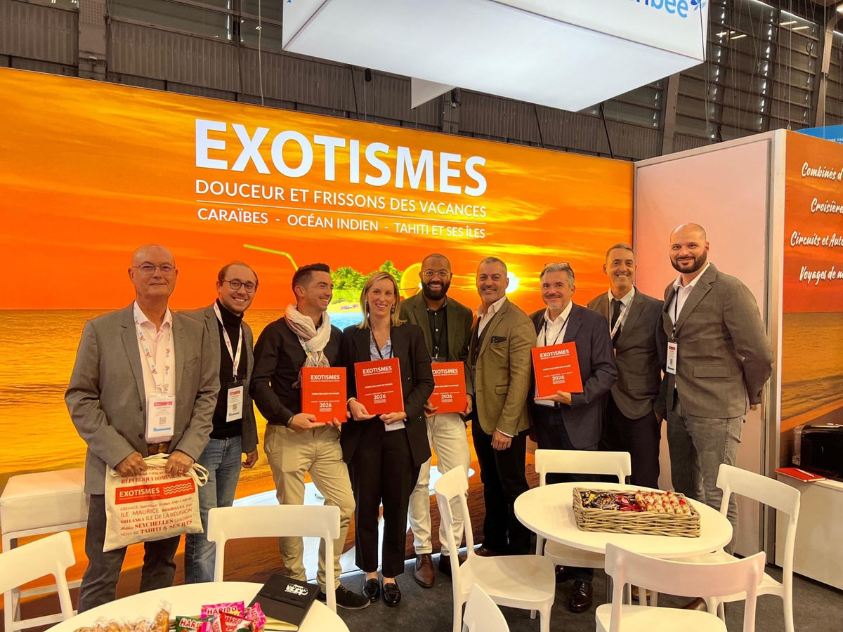 Les équipes d'Exotismes sur le stand installé dans la zone Caraïbe à l'IFTM - Photo Exotismes