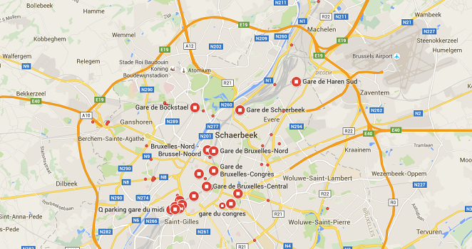 Plusieurs gares de Bruxelles sont toujours fermées ce mercredi 23 mars 2016 - DR : Google Maps Plusieurs gares de Bruxelles sont toujours fermées ce mercredi 23 mars 2016 - DR : Google Maps