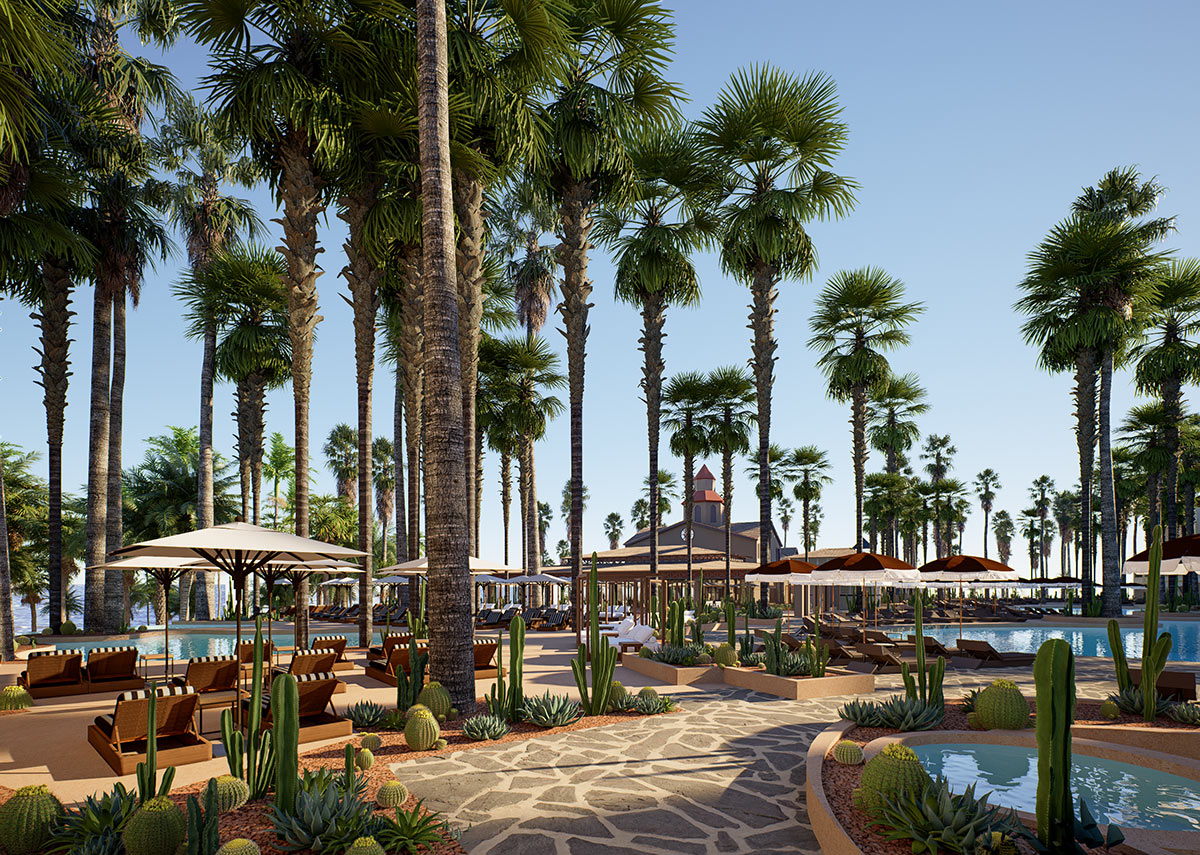 Vue des jardins du Bahia Principe Luxury Tenerife - Image de synthèse © Bahia Principe Hotels & Resorts