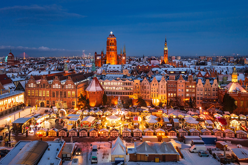 Le marché de Noël de nuit de Gdansk © Shutterstock Civitatis