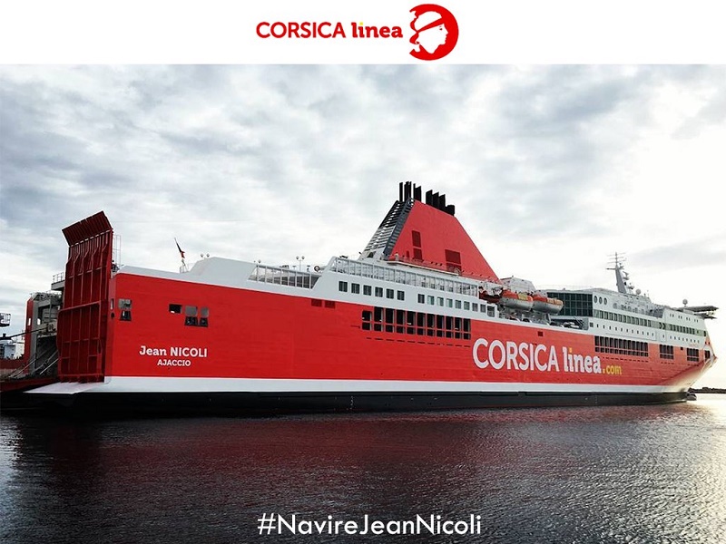 Le Jean Nicoli a pris la mer aux couleurs de Corsica Linea, jeudi 7 avril 2016, pour une traversée entre Marseille et Ajaccio - DR : Compte Twitter Corsica Linea