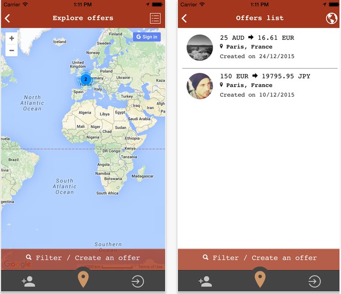 Capture d'écran de l'application Nomadies Capture d'écran de l'application Nomadies