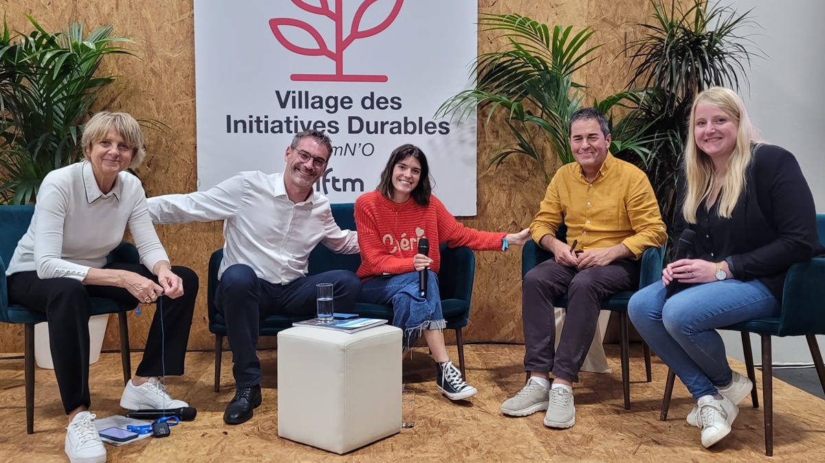 Nathalie Filez (tout à gauche) lors d'une conférence dédiée aux CSE et à la RSE, sur l'IFTM 2025 - Photo : A.B.