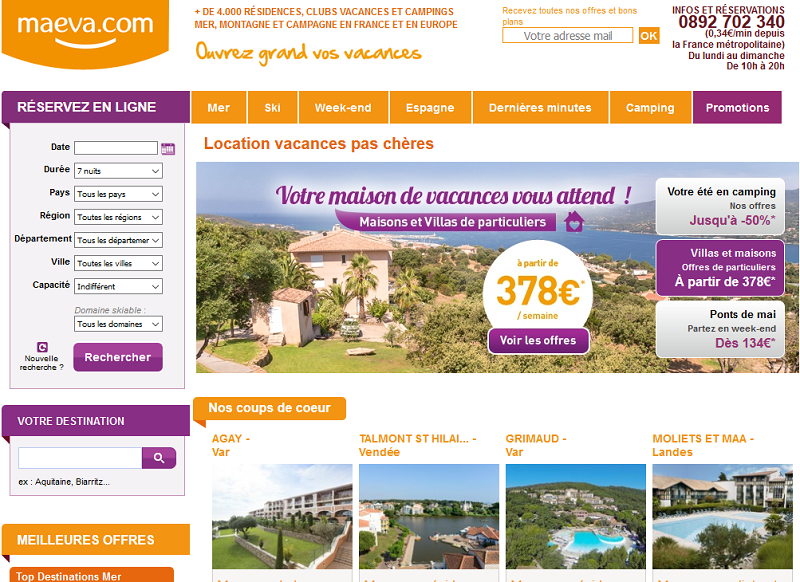 Le site Maeva.com a pour objectif la distribution de 50 000 références d'ici 2020. Le site Maeva.com a pour objectif la distribution de 50 000 références d'ici 2020.