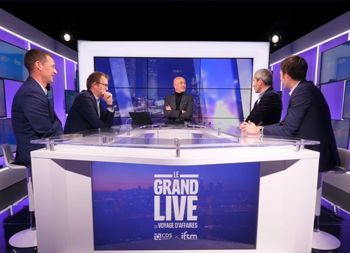 Nick Hatherall (ATPI France), Yorick Charveriat (Amex GBT France), François-Xavier Izenic, Arnaud Abitbol (Marietton Développemen) et Romain Delcroix (SAP Concur) - Photo Capture écran GLVA 2026