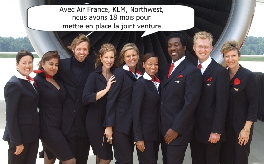 Un équipage de Delta Airlines, l'une des 4 compagnies concernées par le JV