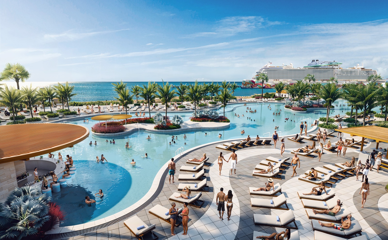 Pour le fonds Elliott, détenteur de plus de 10% du capital de Norwegian Cruise Line Holdings, Great Stirrup Cay, l'île privée de NCL aux Bahamas, n'a pas été assez rentabilisée - Photo : NCL