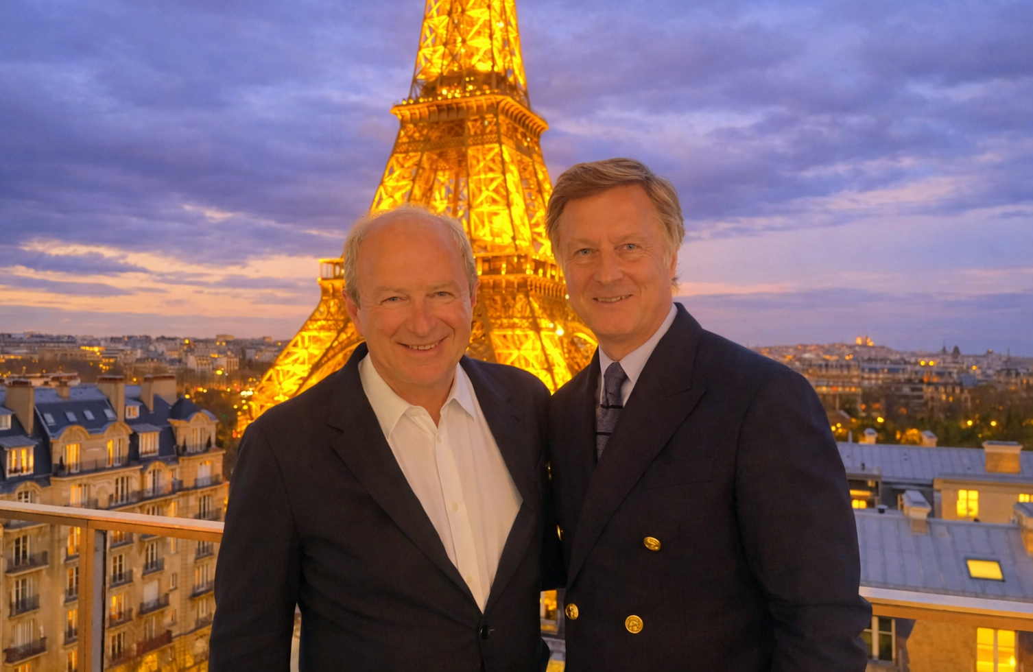 De gauche à droite, Laurent Choain et Sebastien Bazin lors de la soirée de lancement de l'Ecole de la Relation à Paris. Photo : C.Hardin