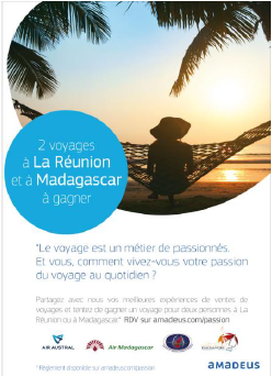 Amadeus met en jeu un voyage à La Réunion et un voyage à Madagascar pour son concours spécial AGV - DR : Amadeus