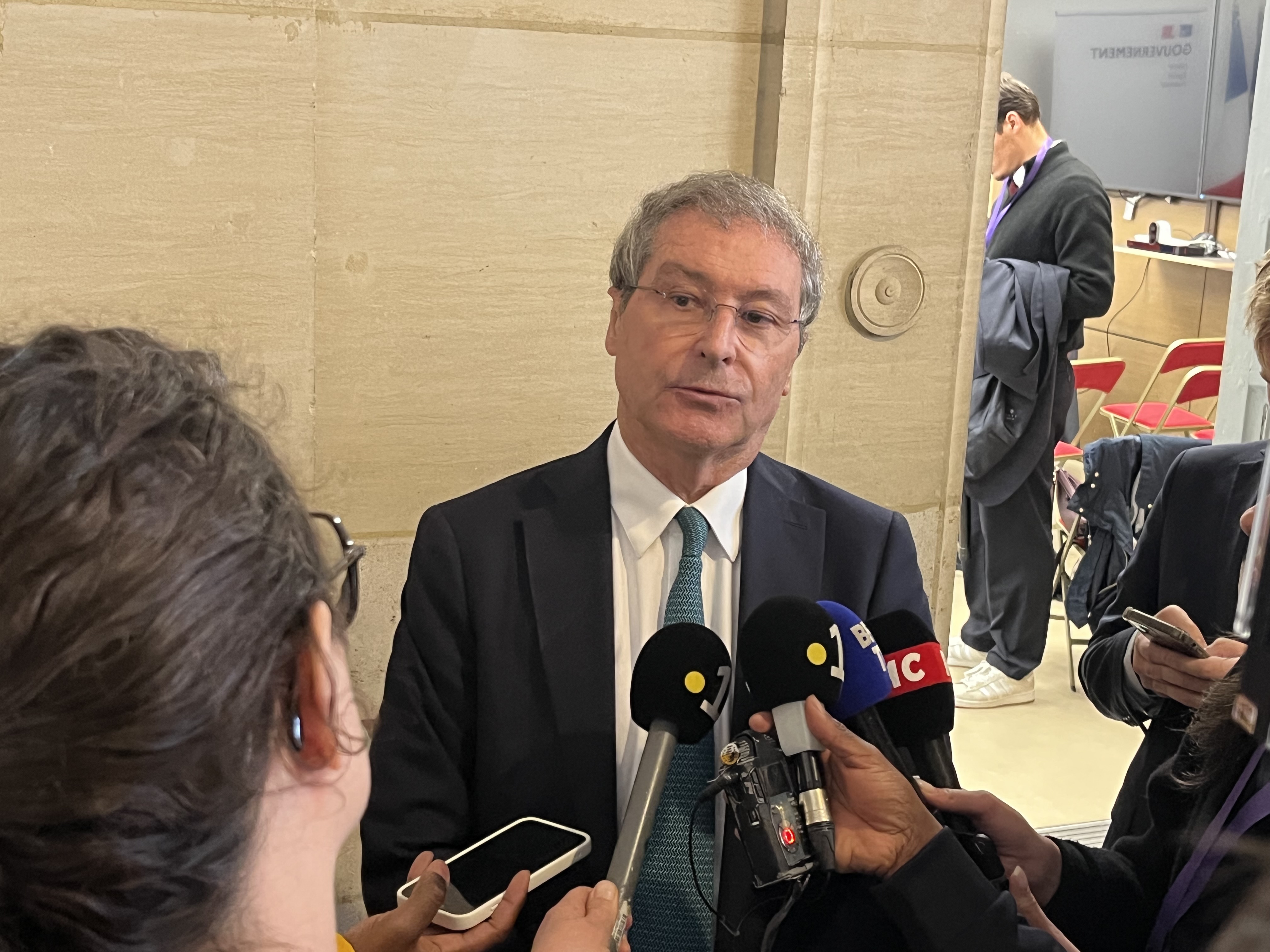 Pascal de Izaguire s'affichait rassuré à la sortie de la réunion avec le gouvernement © PB