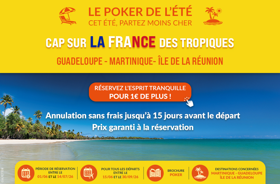 Martinique, Guadeloupe, Réunion : Exotismes lance une Garantie Sérénité à 1 € ! Photo Exotismes