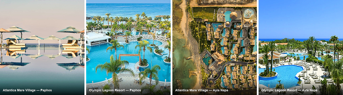 Famille luxe à Chypre : quatre signatures 5* LUXE — Atlantica Mare Village et Olympic Lagoon Resort, à Paphos et à Ayia Napa © Creative Tours Cyprus