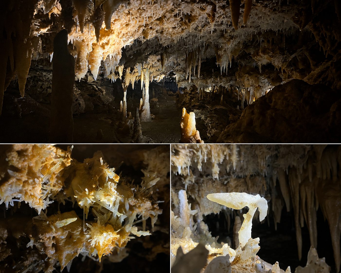 Dans la grotte de Grand Roc, une incroyable forêt minérale - Photos : PB, composition générée par IA