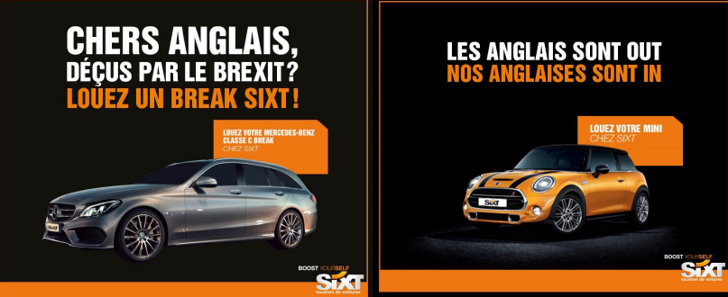 Sixt détourne le Brexit pour communiquer avec humour - DR : Sixt