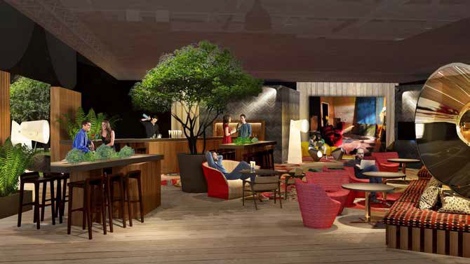 Le lobby du Studio 16 a pour ambition d’illustrer le rez-de-chaussée d’un hôtel virtuel - DR : EquipHotel