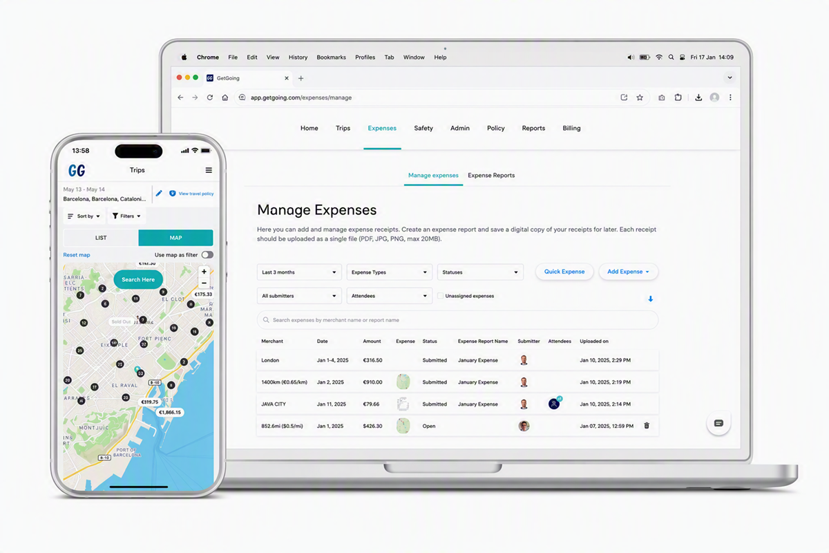 GetGoing, la plateforme de gestion des voyages d'affaires et des dépenses dédiée aux PME de BCD Travel est disponible en France depuis début 2026. @getgoing