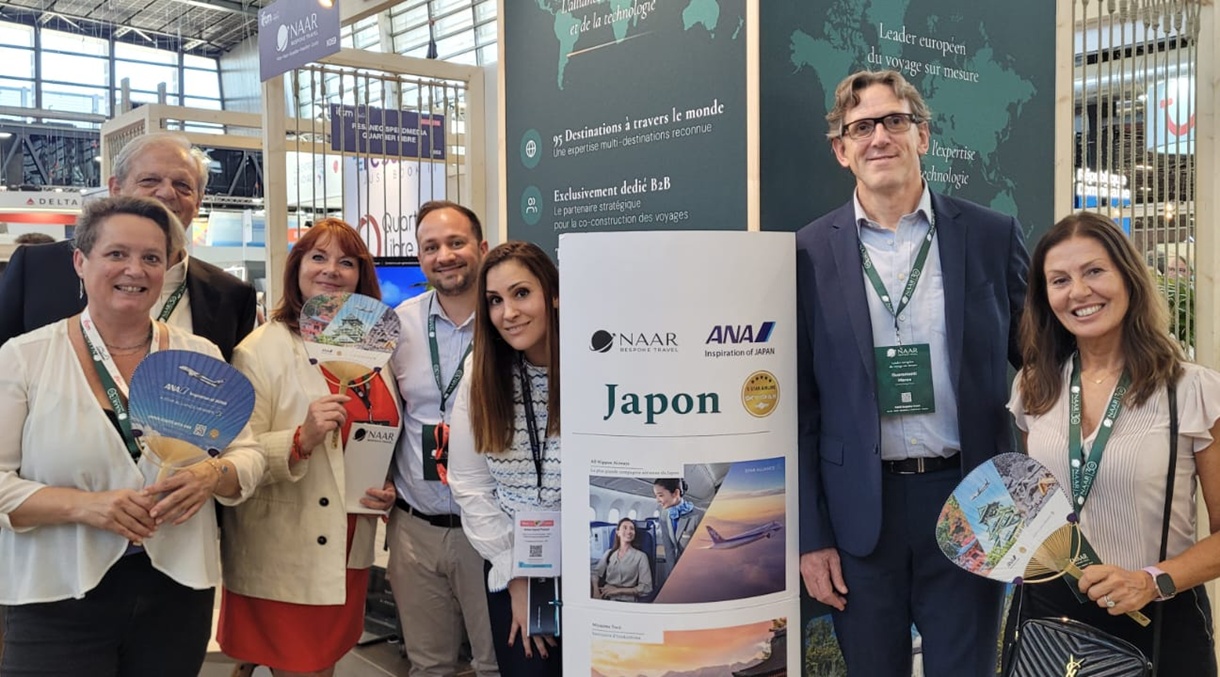 Les équipes de Naar Bespoke Travel et de ANA ont donné le coup d'envoi de leur challenge de ventes dédié au Japon lors de l'IFTM - Photo : AB