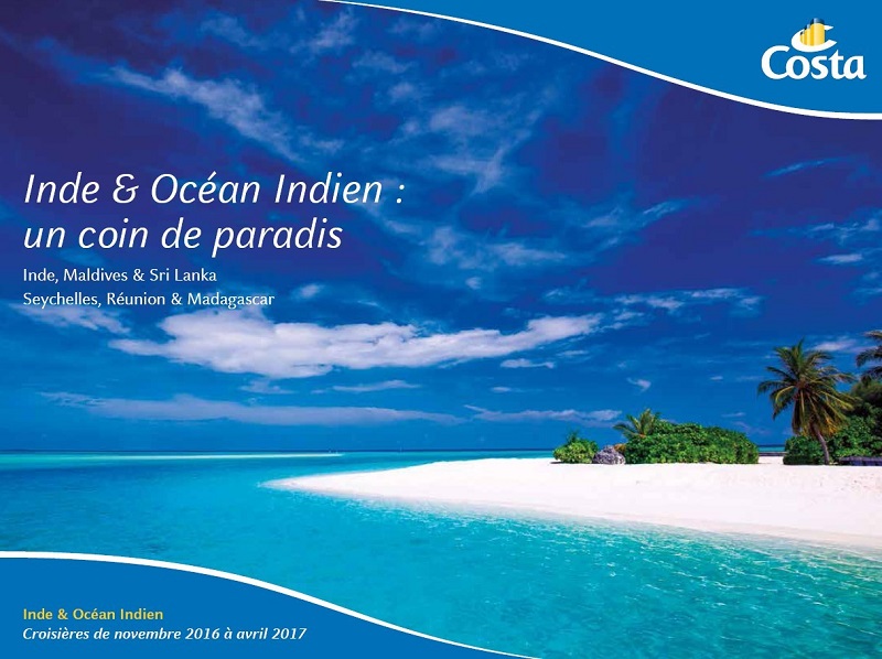 La couverture de la brochure Inde et Océan Indien - DR : Costa Croisières