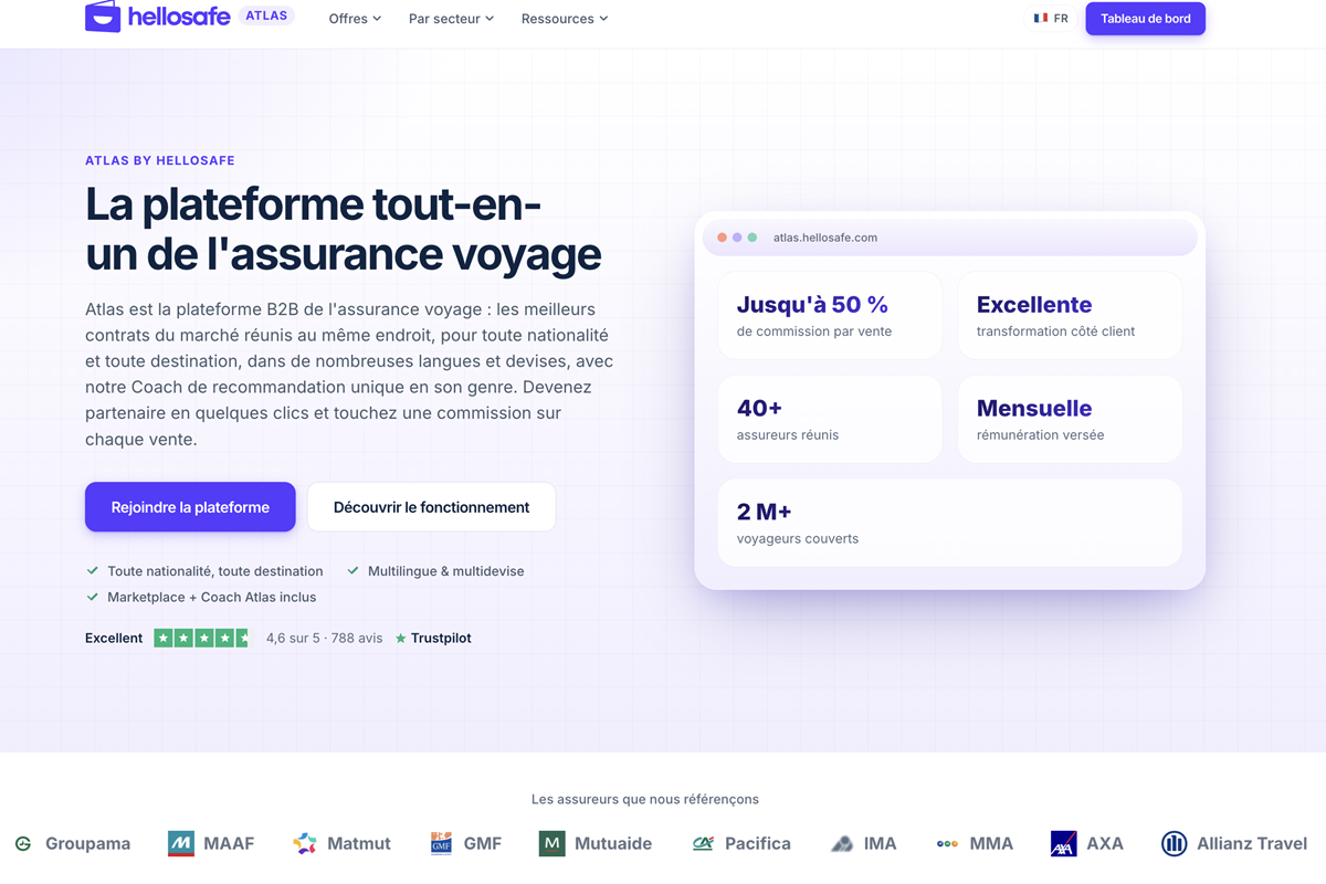 Hellosafe lance sa plateforme Atlas, une marketplace de l'assurance voyage. @hellosafe