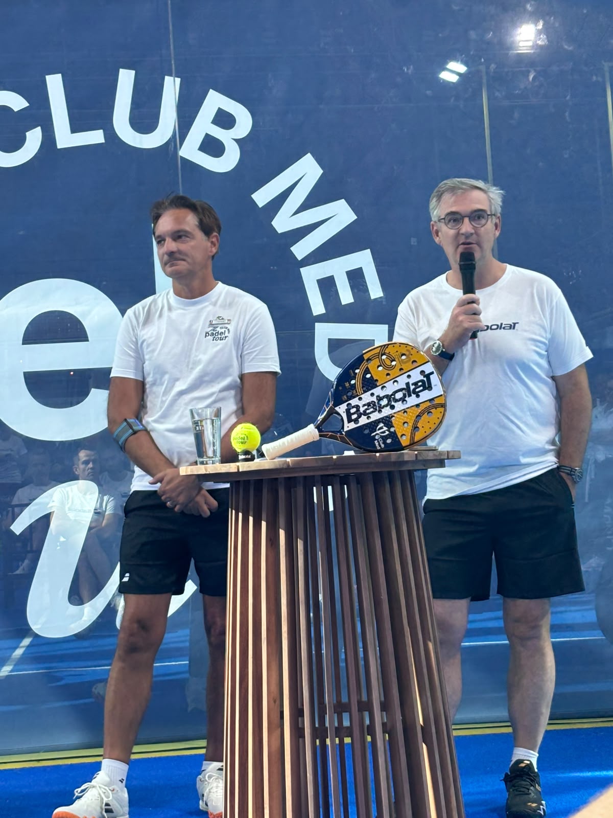 Stéphane Maquaire, PDG du Club Med  et Eric Babolat le DG de la marque Babolat lancent le Club Med Padel Tour - Photo EG