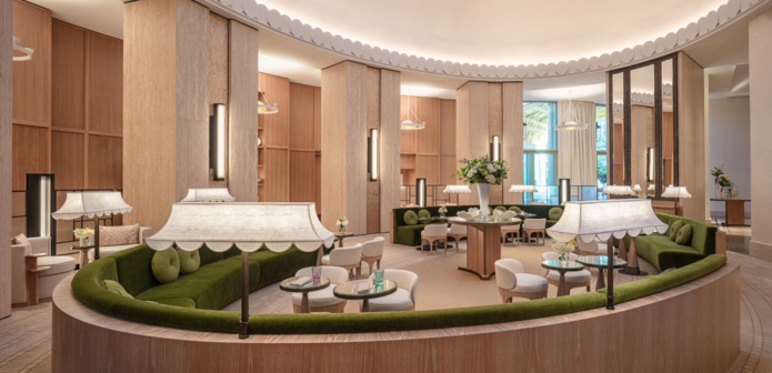 Avec l'Anantara Plaza Nice Hotel (ici, Les Colonnades, un séduisant espace qui se transforme selon les heures de la journée), Minor Hôtels a réalisé la première incursion en France de sa marque luxe Anantara © Anantara Plaza